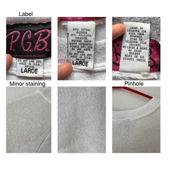 80s vintage embellished abstract star print USA retro graphic pullover sweater - Picture 7 of 7